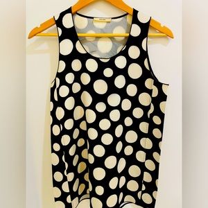 Celine black and ivory silk wool polka dot tunic